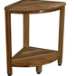 Compact Teak Corner Shower Stool with Shelf in Natural Finish By Homeroots | Outdoor Stools & Benches | Modishstore - 2