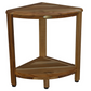 Compact Teak Corner Shower Stool with Shelf in Natural Finish By Homeroots | Outdoor Stools & Benches | Modishstore - 5