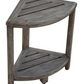 Compact Teak Corner Shower Outdoor Bench in Coquina Finish By Homeroots | Outdoor Stools & Benches | Modishstore - 4