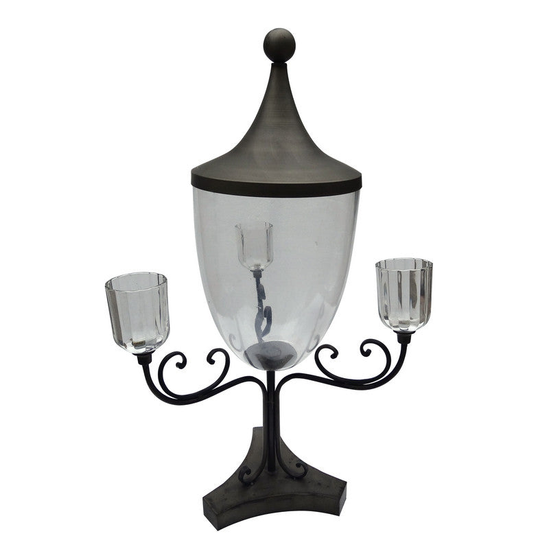 A&B Home Metal & Glass Candle Holder | Candle Holders | Modishstore