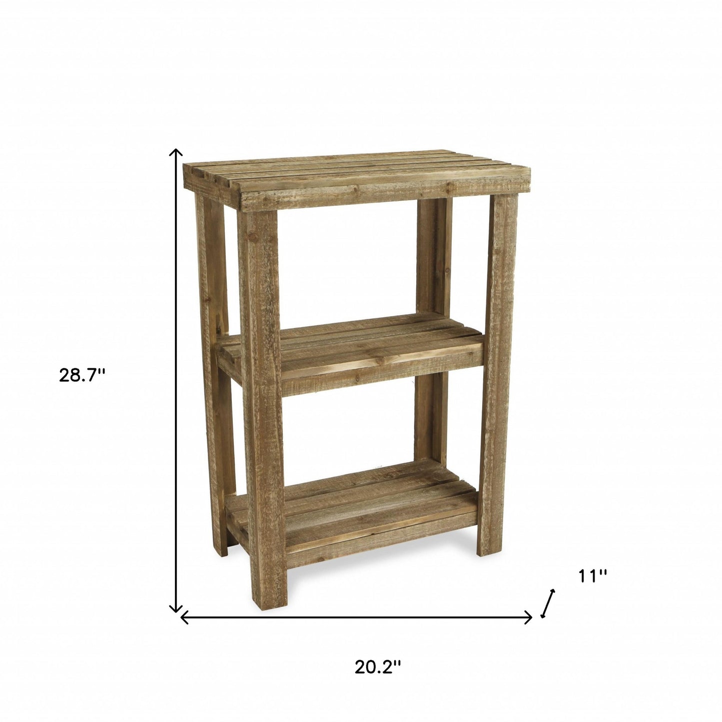 Rustic Natural Wood Finish 2 Shelf Side Table By Homeroots | Side Tables | Modishstore - 5