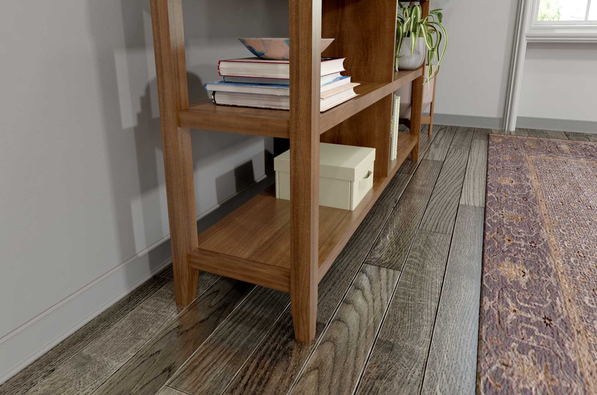 30" Bookcase with 2 Shelves in Walnut By Homeroots | Bookcases | Modishstore - 5