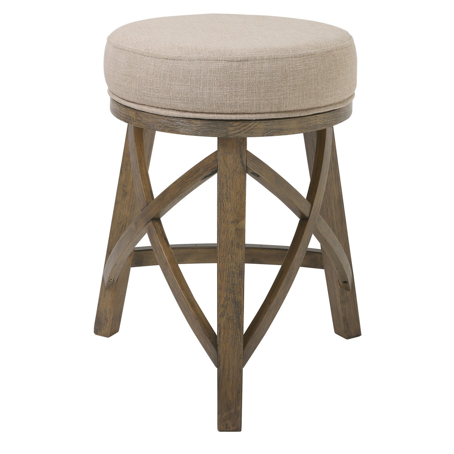 Counter Height Cream Modern Round Three Leg Stool By Homeroots | Counter Stools | Modishstore - 3