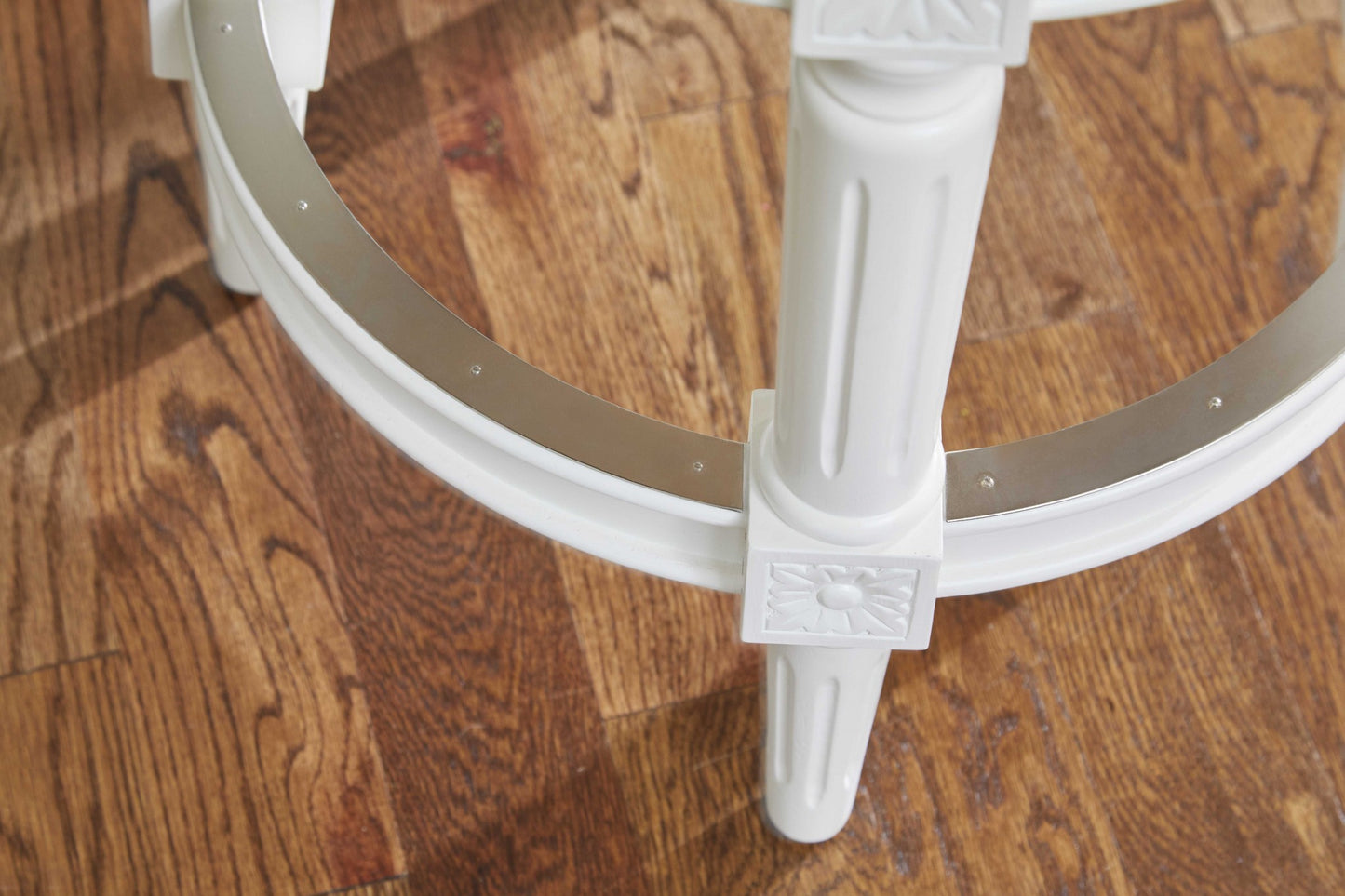 Counter Height Round Counter Stool In Alabaster White Fabric By Homeroots | Counter Stools | Modishstore - 5