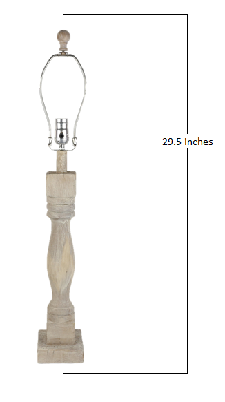 Washed Wood Finish Table Lamp Base Only By Homeroots | Table Lamps | Modishstore - 2