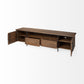 Medium Brown Solid Mango Wood Finish TV Stand Media Console With 4 Cabinets And Single Open Shelf By Homeroots