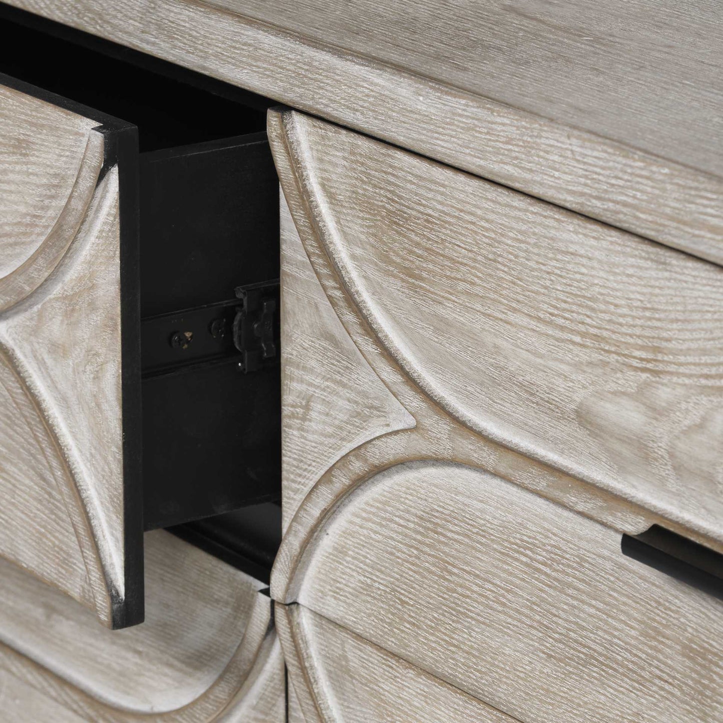 Light Brown And White Solid Mango Wood Finish Sideboard With 9 Drawers By Homeroots | Cabinets | Modishstore - 7