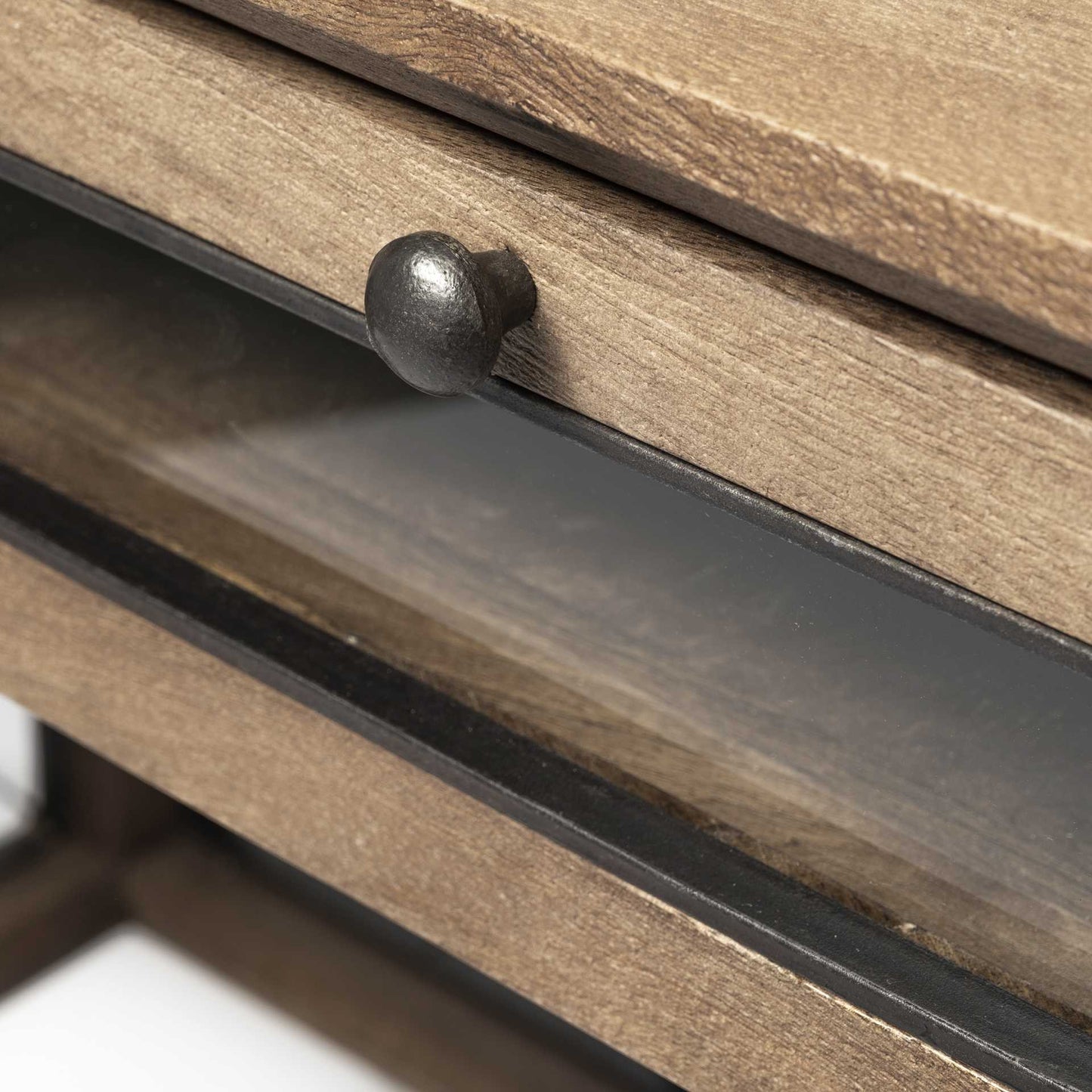 Light Brown TV Stand Media Console With 3 Glass Lined Drawers By Homeroots | TV Stands | Modishstore - 7