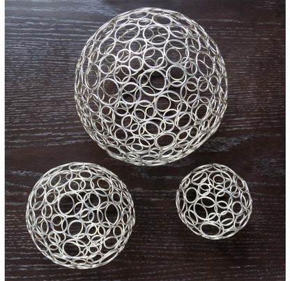 Circle Wire Ball, Silver Set Of 15 | Desk Accessories | Modishstore - 3