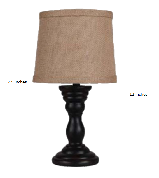 Black Turned Base Accent Lamp By Homeroots | Table Lamps | Modishstore - 2