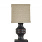 Classic Black Accent Lamp with Neutral Shade By Homeroots | Table Lamps | Modishstore