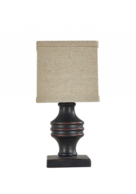Classic Black Accent Lamp with Neutral Shade By Homeroots | Table Lamps | Modishstore