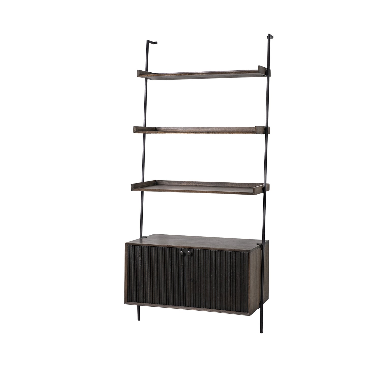 Two Toned Brown Wood Shelving Unit with 3 Shelves By Homeroots | Shelves & Shelving Units | Modishstore - 2