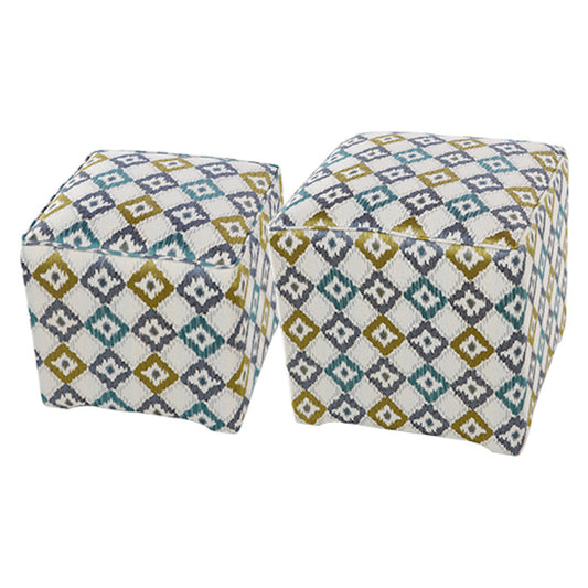 A&B Home Colorful Upholstered Cubes - Set 2 | Ottomans | Modishstore
