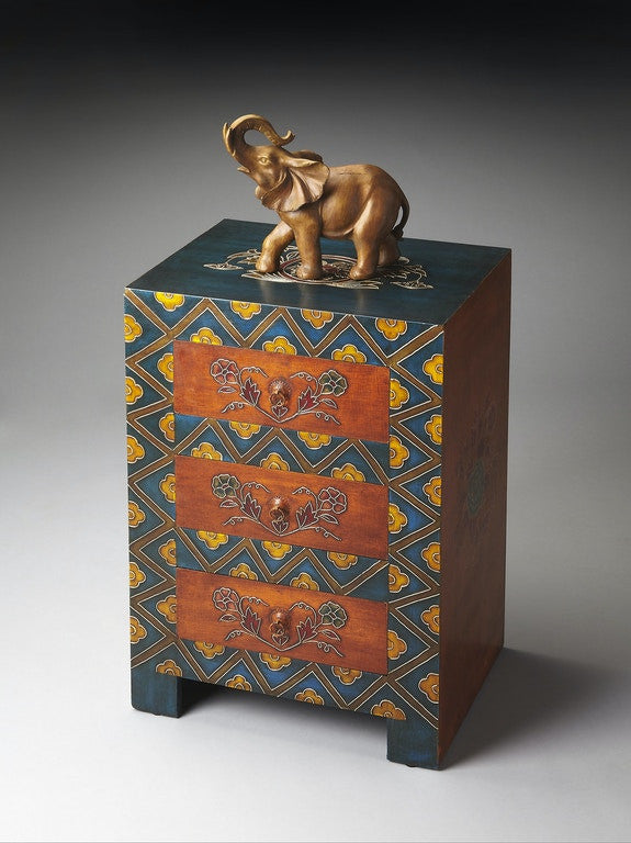 Stylish Hand Painted 3 Drawer Accent Cabinet By Homeroots | Drawers | Modishstore - 7