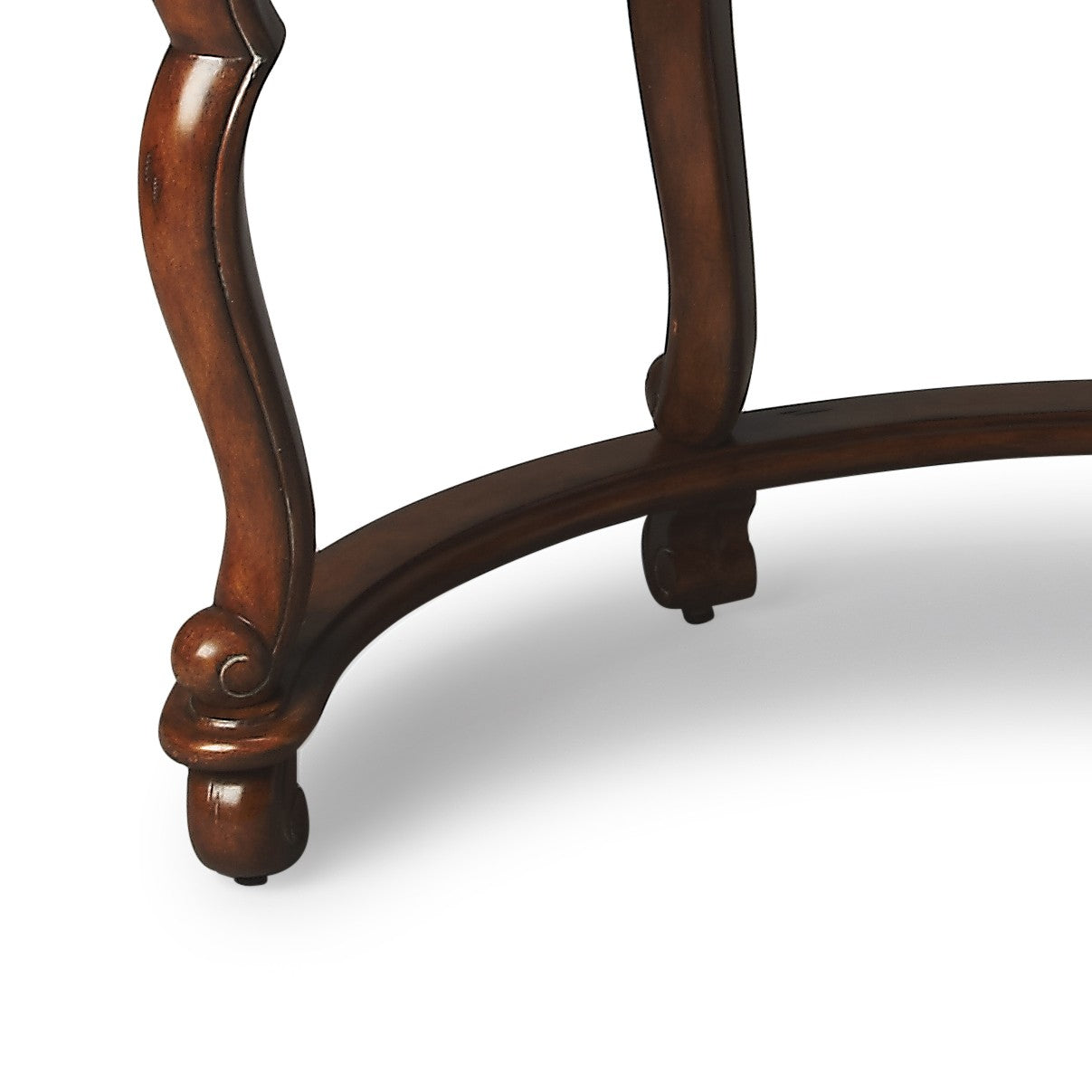 Classic Crescent Shape Leather Top Desk By Homeroots | Desks | Modishstore - 5