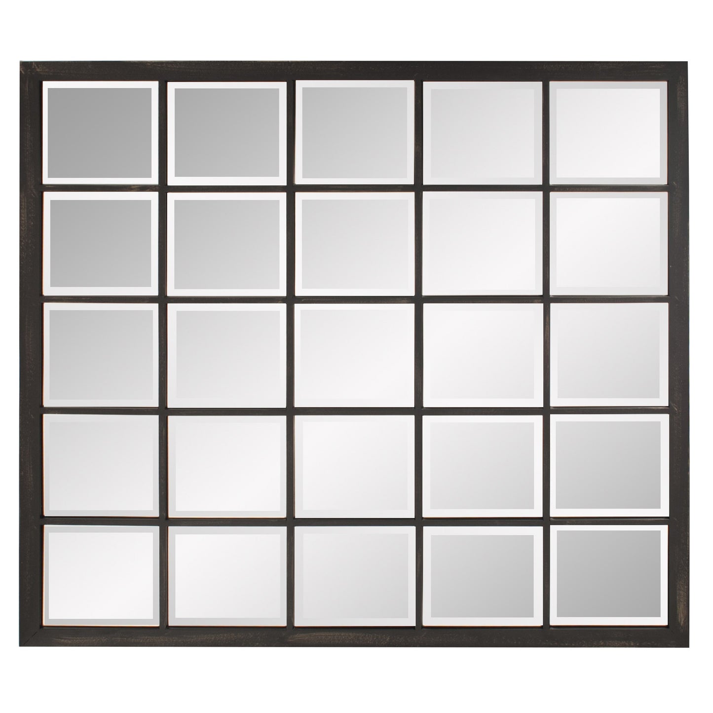 Rectangular Antique Black Finish Mirror with Beveled Edge By Homeroots | Mirrors | Modishstore - 4