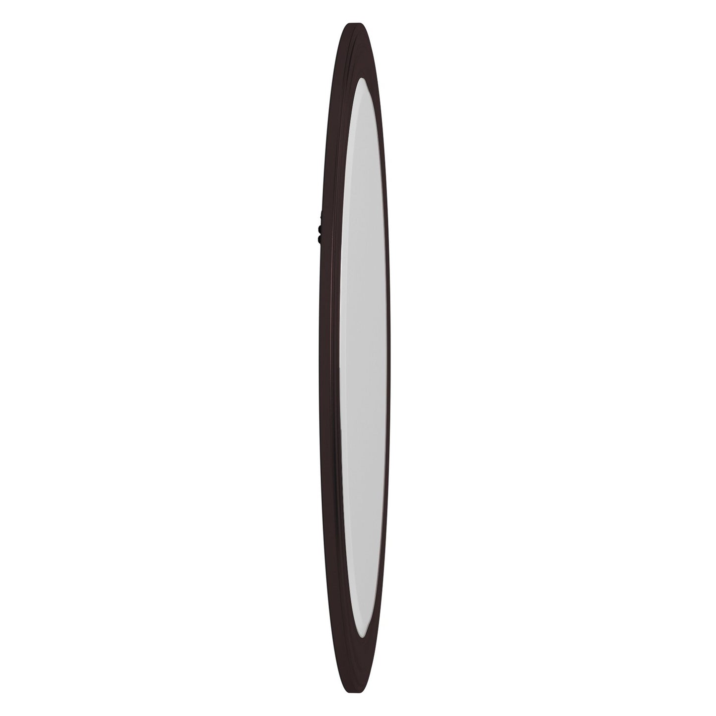 Oval Oil Rubbed Bronze Mirror with Wooden Grooves Frame By Homeroots | Mirrors | Modishstore - 5