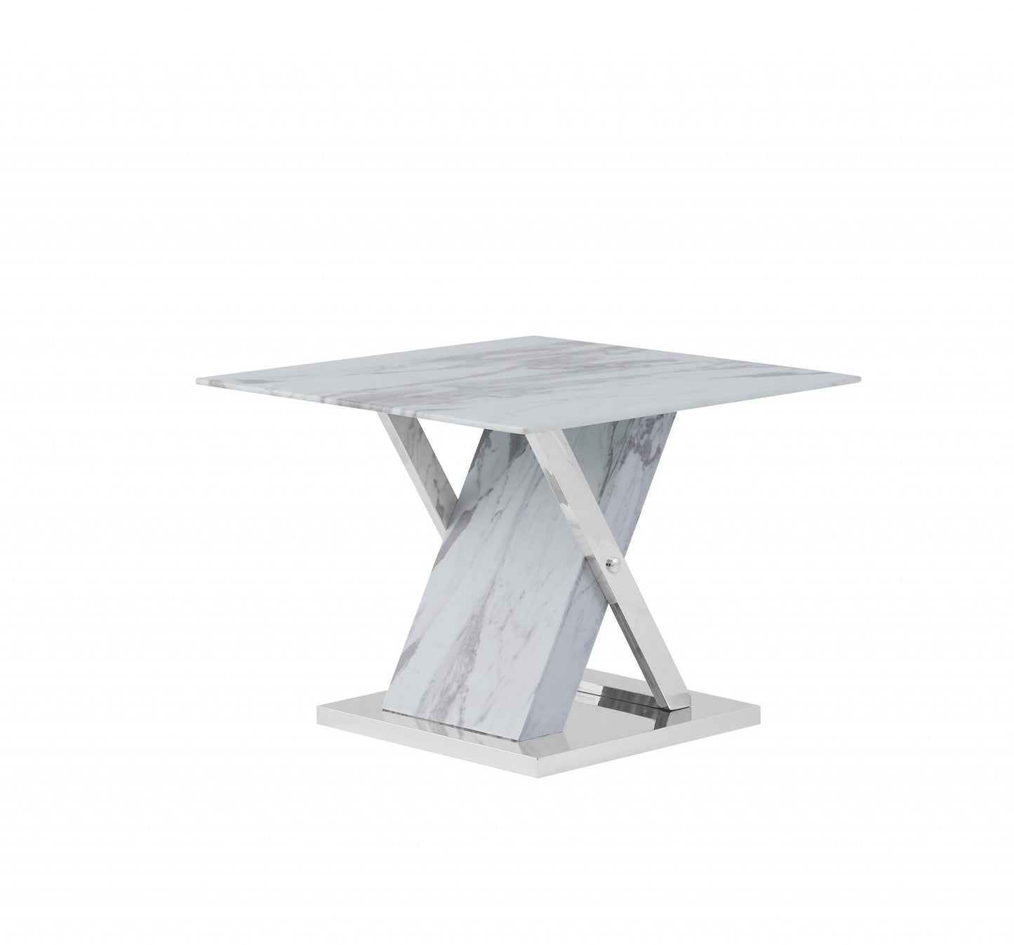 Elegant Marble Glass top End Table By Homeroots | End Tables | Modishstore - 2