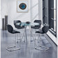 Chrome Metal Legs Bar Table with Round Tempered Glass Top By Homeroots
