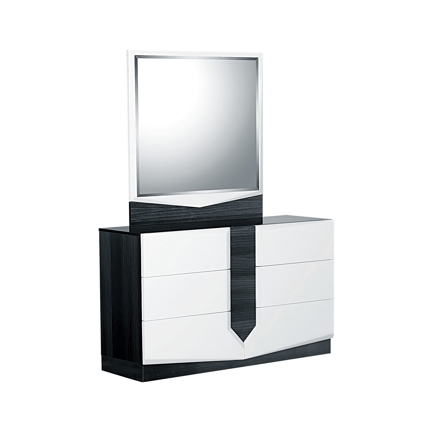 White And Grey Dresser With 6 Drawer By Homeroots | Dressers | Modishstore - 3