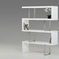 Contemporary High Gloss White Zig Zag Bookcase By Homeroots | Bookcases | Modishstore - 4