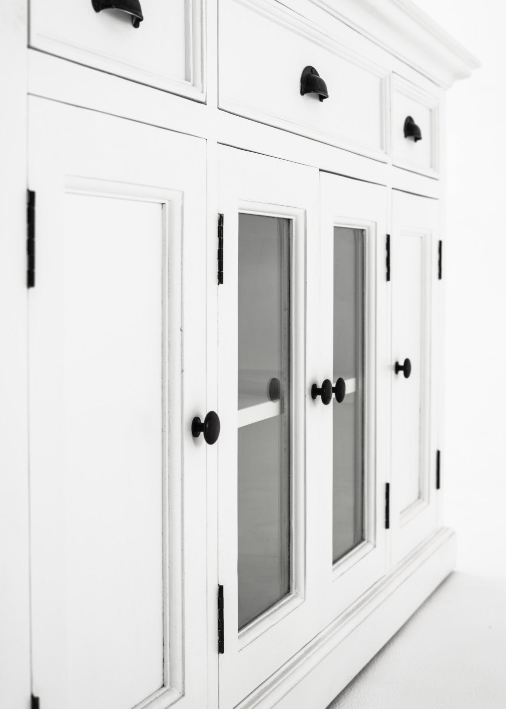 White Accent Cabinet With Glass Doors By Homeroots | Cabinets | Modishstore - 9