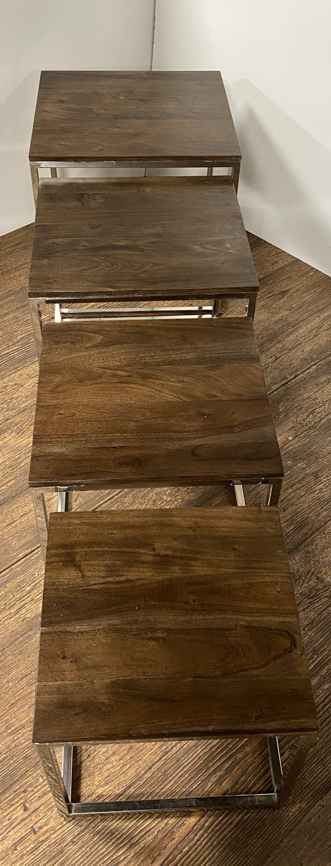 Set of 4 Modern Rustic Nesting Accent Tables By Homeroots | Nesting Tables | Modishstore - 5