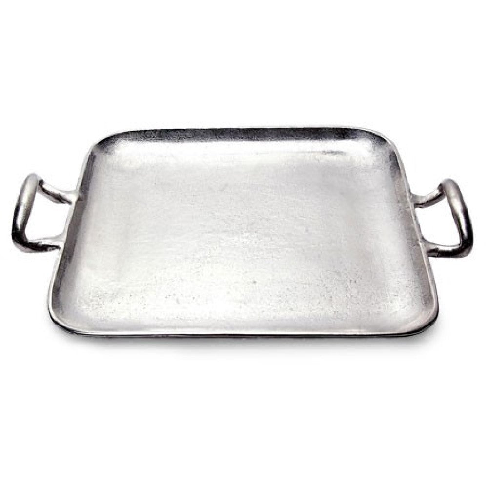Silver Square Shaped Metal Tray By Homeroots | Trays | Modishstore - 3