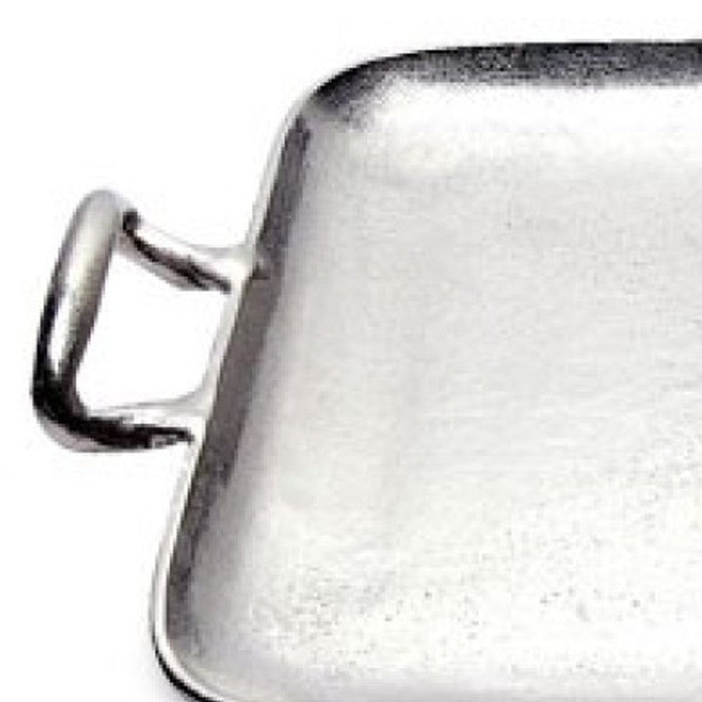 Silver Square Shaped Metal Tray By Homeroots | Trays | Modishstore - 5