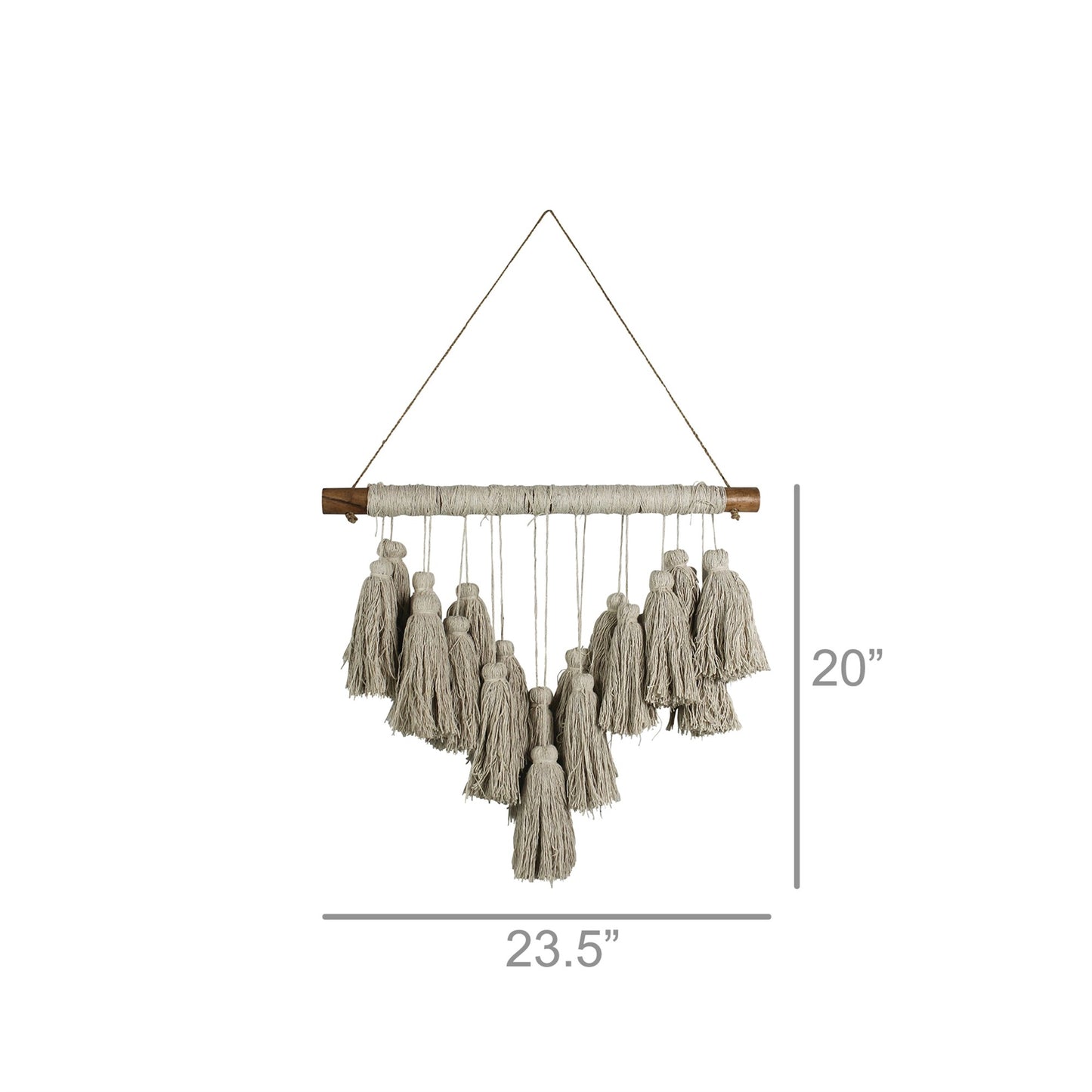 Beige Tassel Bohemian Wall Hanging By Homeroots | Wall Decor | Modishstore - 2