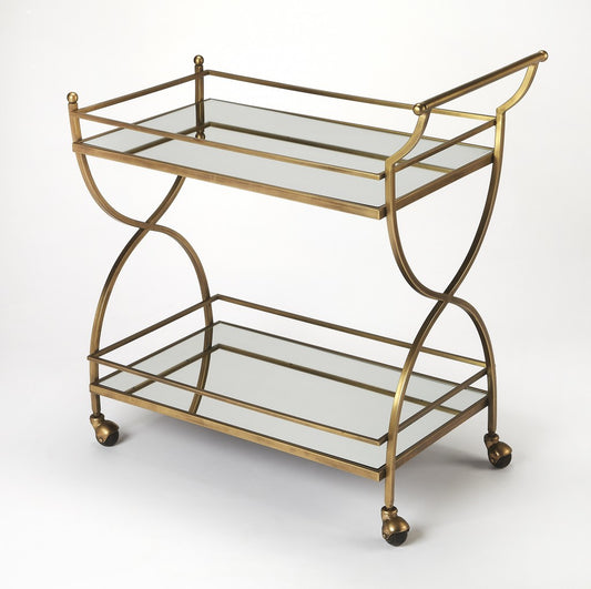 Antique Gold Bar Cart By Homeroots | Bar Carts | Modishstore