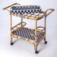 Blue And White Rattan Bar Cart By Homeroots | Bar Carts | Modishstore - 2