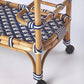 Blue And White Rattan Bar Cart By Homeroots | Bar Carts | Modishstore - 7