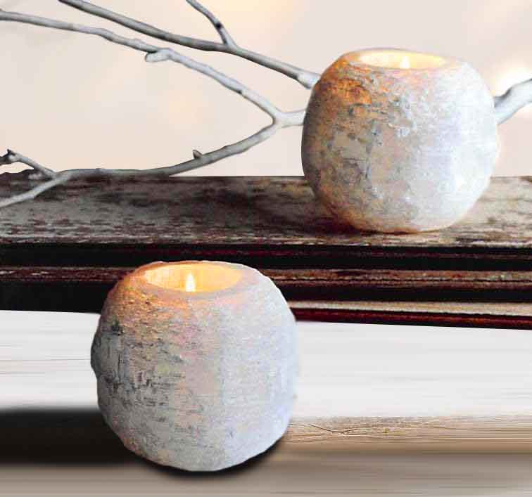 Roost Selenite Snowball Votive Holder - Set of 4-5