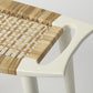 White and Natural Cane Woven Stool By Homeroots