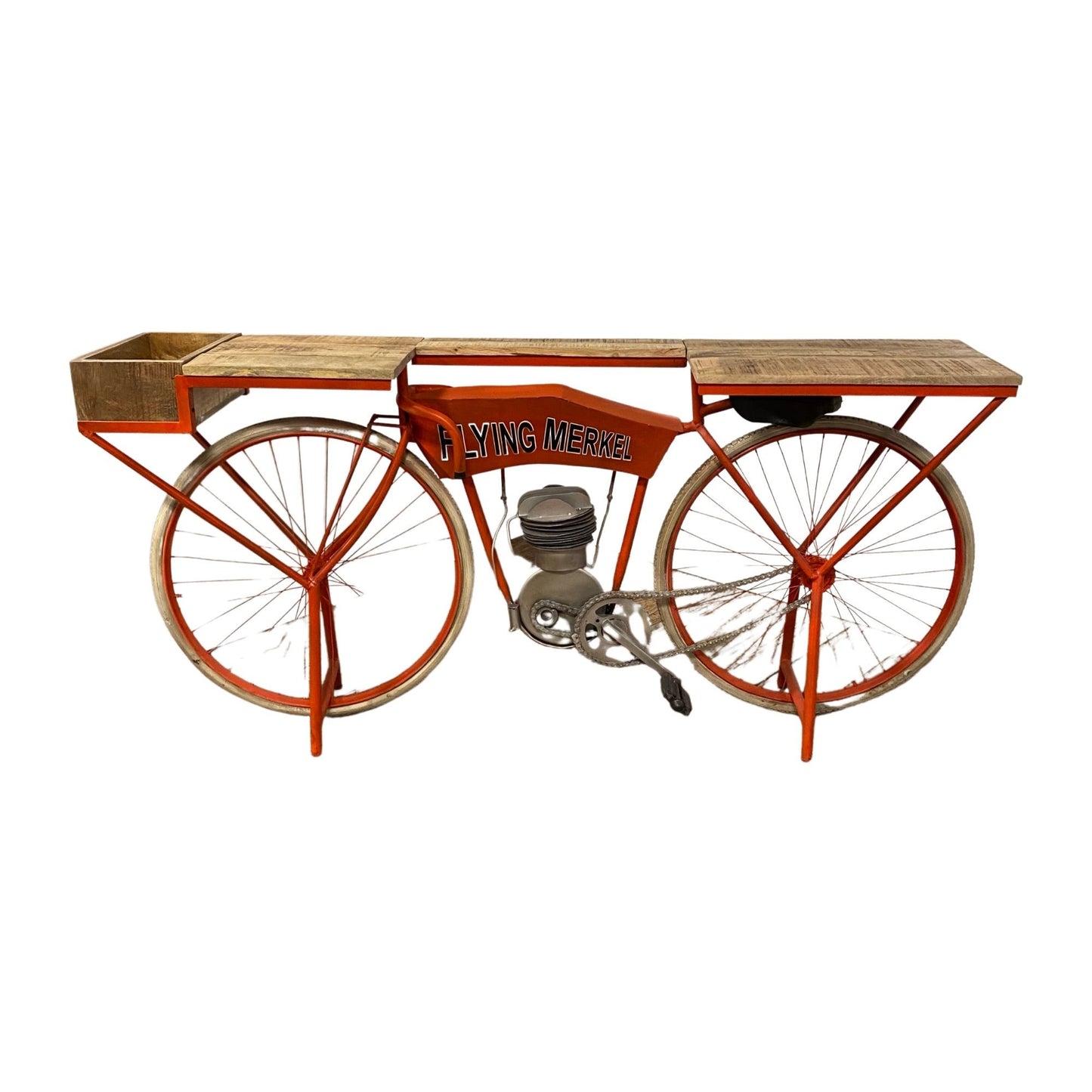 Orange Flying Merkel Motorcycle Bar Cart By Homeroots | Bar Carts | Modishstore - 3