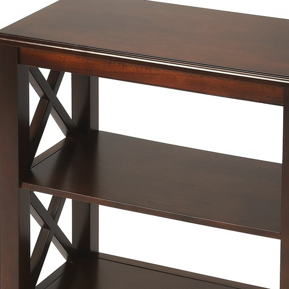 Vance Plantation Cherry Bookcase By Homeroots | Bookcases | Modishstore - 6