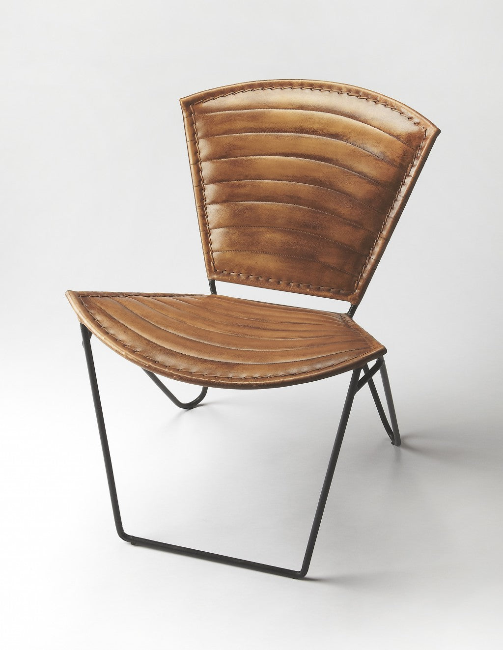 Modern Clamshell Leather Accent Chair By Homeroots | Accent Chairs | Modishstore - 5