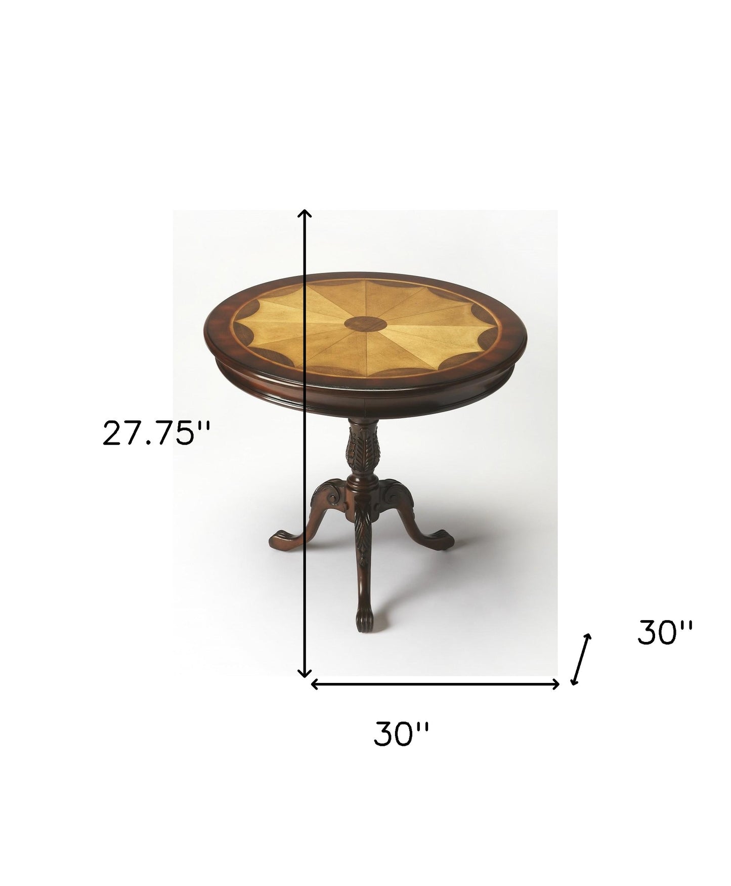 Traditional Cherry Round Pedestal Table By Homeroots | Coffee Tables | Modishstore - 4