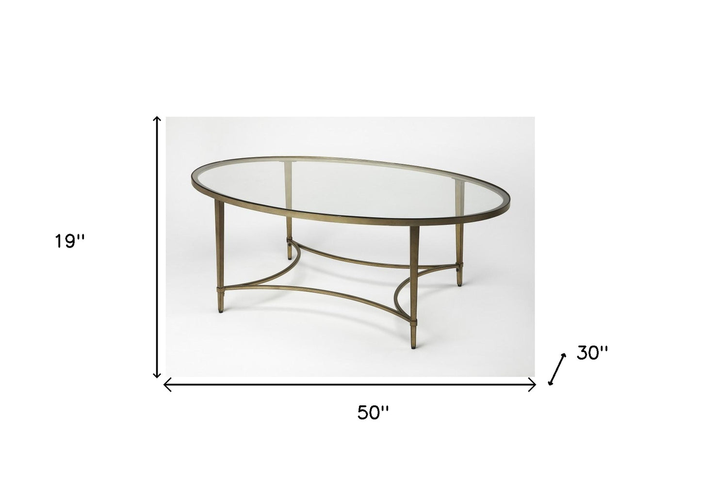 Golden Oval Coffee Table By Homeroots | Coffee Tables | Modishstore - 5
