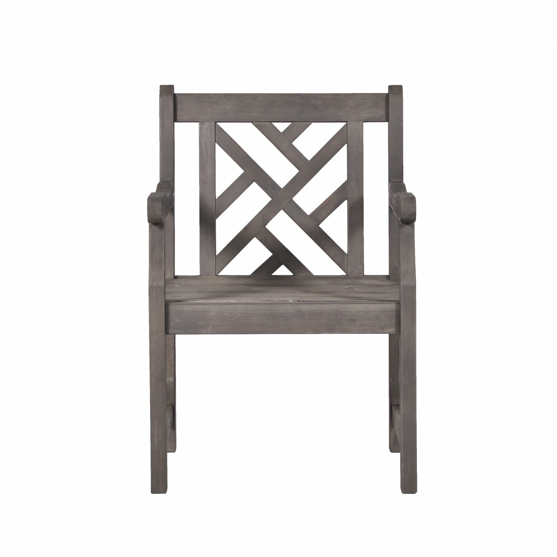 Distressed Patio Armchair with Diagonal Design By Homeroots | Outdoor Chairs | Modishstore - 2