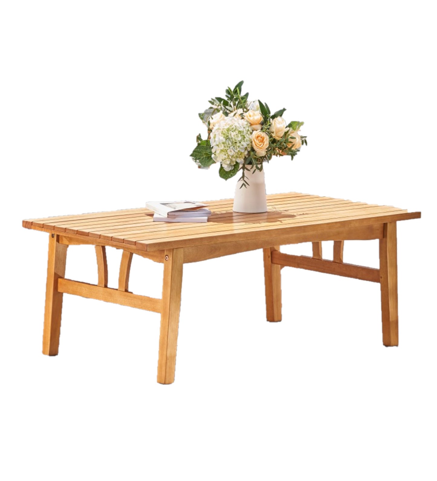 Natural Wood Outdoor Rectangular Coffee Table By Homeroots | Outdoor Tables | Modishstore - 7