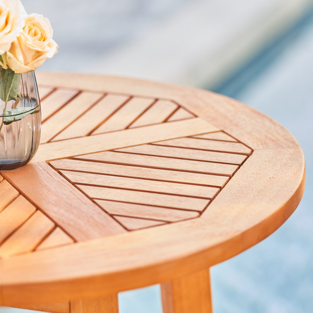 Natural Wood Round Bar Table By Homeroots | Outdoor Tables | Modishstore - 3