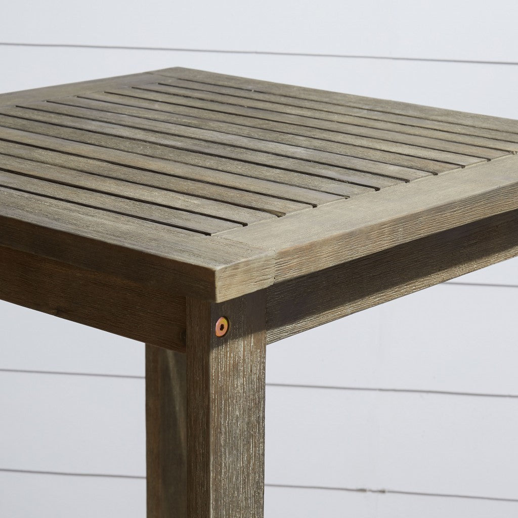 Distressed Grey Square Bar Table By Homeroots | Outdoor Tables | Modishstore - 3