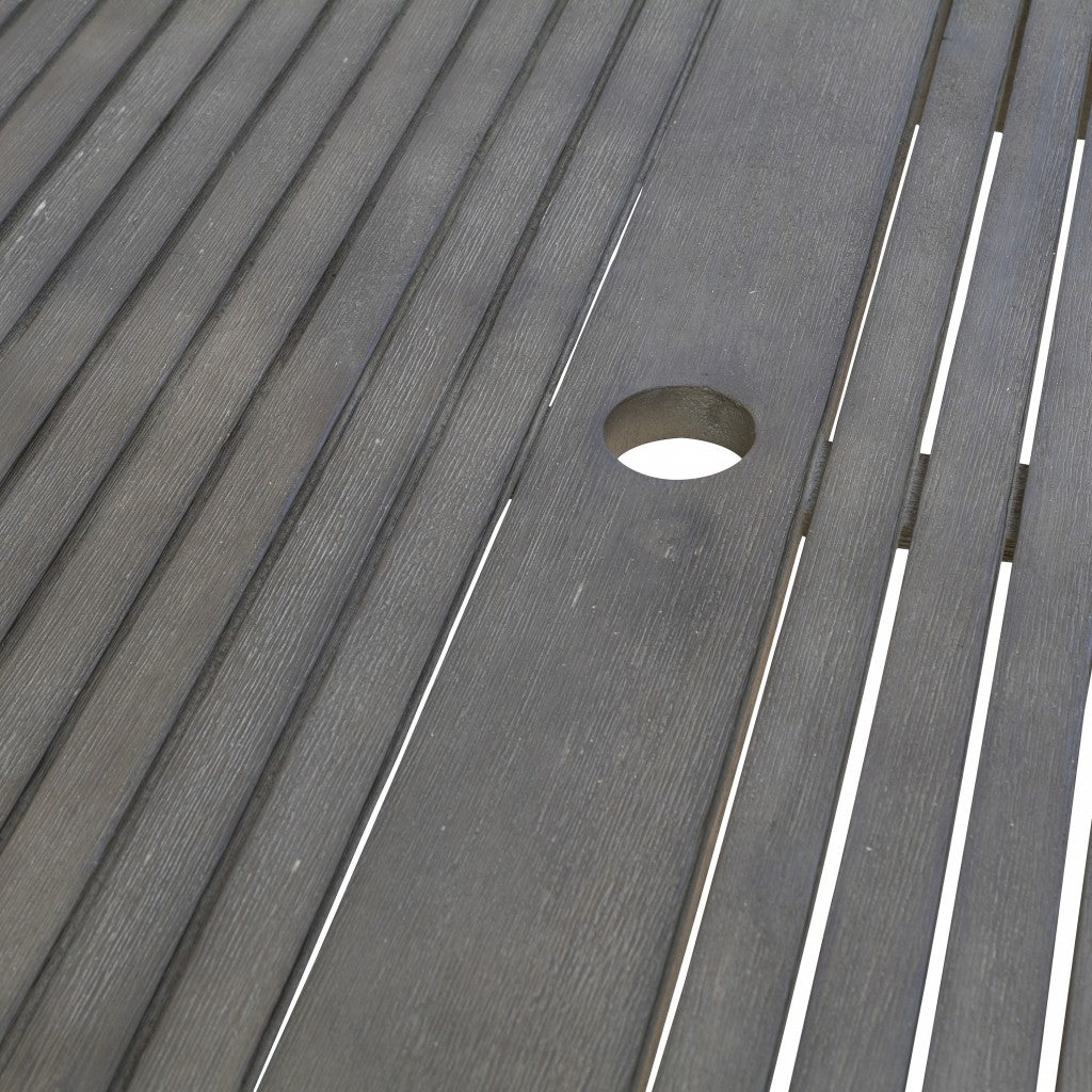 Dark Grey Dining Table with Leg Support By Homeroots | Outdoor Tables | Modishstore - 6