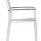 Set Of Two 21" White Aluminum Arm Chair By Homeroots