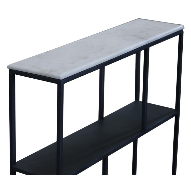 Black and White Marble Bookshelf By Homeroots | Console Tables | Modishstore - 3