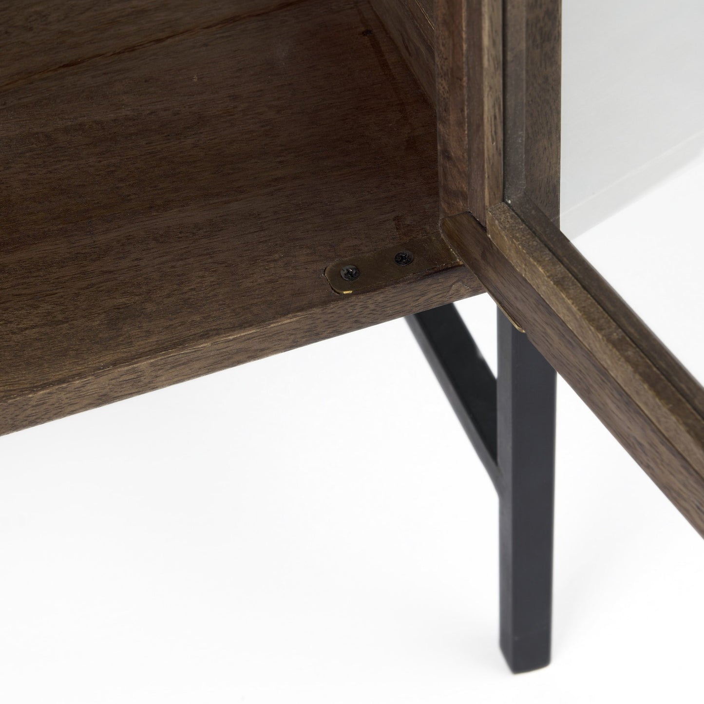 Rustic Dark Brown Two Door Shadowbox Cabinet By Homeroots | Cabinets | Modishstore - 9