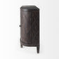 Curved Dark Brown Diamond Pattern Four Door Cabinet By Homeroots | Cabinets | Modishstore - 3